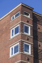 Old brick residential building, Veddel, Hamburg, Germany