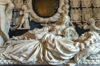 Marble tumba of the noble Van Ewsum family in the church of Midwolde, Groningen, Netherlands