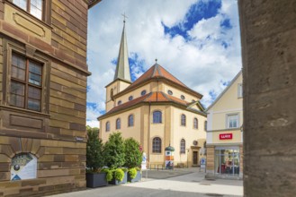 St James' Church on the town hall square in Bad Kissingen, Bavaria, Germany