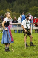 Cattle drive, herdsman, herdswoman, lederhosen, dirndl, traditional traditional costume,