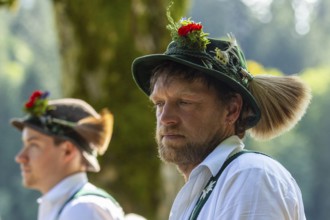 Cattle drive, herdsman, portrait, felt hat, chamois beard, traditional traditional costume,
