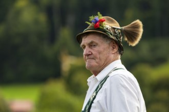 Cattle drive, herdsman, portrait, felt hat, chamois beard, traditional traditional costume,