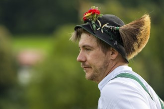 Cattle drive, herdsman, portrait, felt hat, chamois beard, traditional traditional costume,