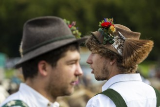 Cattle drive, herdsmen, portrait, felt hat, chamois beard, traditional traditional costume,