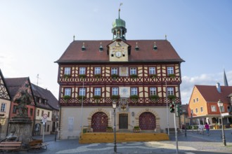 Town hall, half-timbered construction, old town centre, Bad Staffelstein, Upper Franconia,