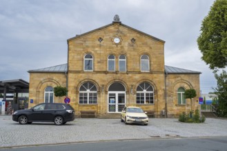 Railway station, Bad Staffelstein, Upper Franconia, Franconia, Bavaria, Germany