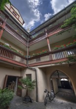Historic courtyard of a residential building, Dürerstr., Nuremberg, Middle Franconia, Bavaria,