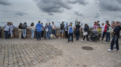 Tourists on the castle grounds of the Imperial Castle, Nuremberg, Middle Franconia, Bavaria,