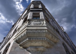 Artfully designed bay window of the Social Court, designed in 1899 in the neo-Renaissance style