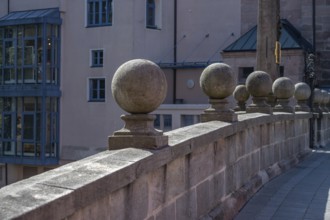 Spherical ornamentation on the Charles Bridge, built in 1728, Karlstrasse, Nuremberg, Middle