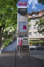 Telekom public telephone pillar, Nuremberg, Central Franconia, Bavaria, Germany
