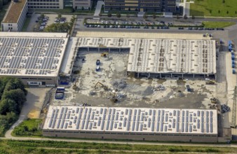 Aerial view of the demolition of Aldi-Nord in Styrum - Süd, ALDI Süd headquarters, Mülheim an der
