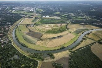 Aerial view, Ruhrbogen between Mülheim and Oberhausen Alstaden, a week ago there was still land