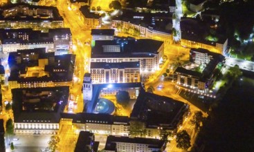 Aerial view, historic town hall, Altstadt I, Mülheim an der Ruhr, Ruhr area, North