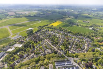 Aerial photo, airport Essen/Mülheim, airport settlement Mülheim, Holthausen - south-east, Mülheim