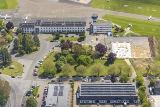 Aerial photo, Airport Essen/Mülheim, FFL Fachschule für Luftfahrzeugführer, Holthausen - Südost,
