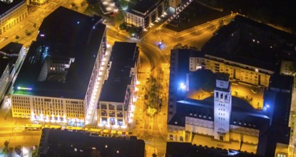 Aerial view, historic town hall, Altstadt I, Mülheim an der Ruhr, Ruhr area, North