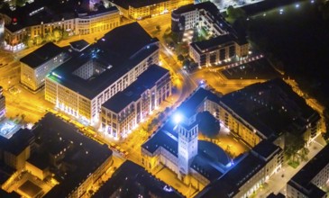 Aerial view, historic town hall, Altstadt I, Mülheim an der Ruhr, Ruhr area, North
