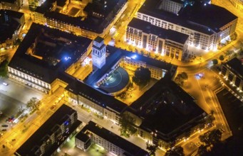 Aerial view, historic town hall, Altstadt I, Mülheim an der Ruhr, Ruhr area, North