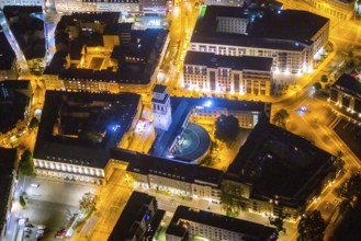 Aerial view, historic town hall, Altstadt I, Mülheim an der Ruhr, Ruhr area, North