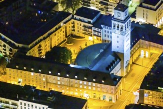 Aerial view, historic town hall, Altstadt I, Mülheim an der Ruhr, Ruhr area, North
