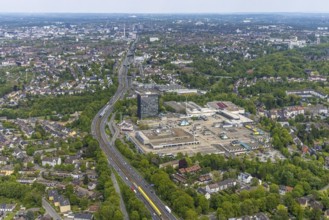 Aerial view, Rhein-Ruhr Zentrum, shopping centre, Heißen - Süd, Mülheim an der Ruhr, Ruhr area,