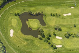 Aerial view, Raffelberg racecourse with golf course inside, Speldorf - Northwest, Mülheim an der