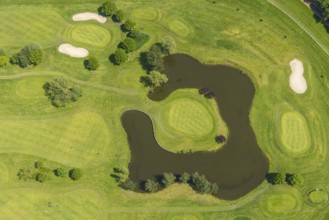 Aerial view, Raffelberg racecourse with golf course inside, Speldorf - Northwest, Mülheim an der