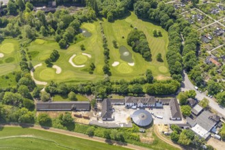 Aerial view, Raffelberg racecourse with golf course inside, Speldorf - Northwest, Mülheim an der