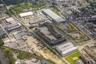 Aerial view, Ruhrbahn area, professional fire brigade, Zur Alten Dreherei, Broich - Ost, Mülheim an