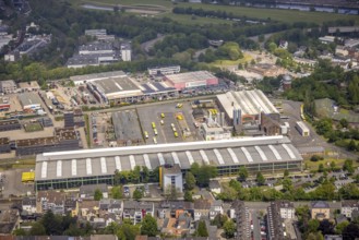 Aerial view, Ruhrbahn site, professional fire brigade, Zur Alten Dreherei, main workshop, Camera