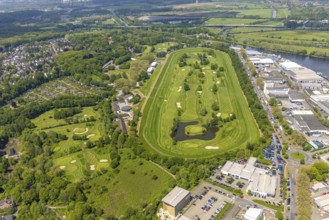 Aerial view, Raffelberg racecourse with golf course inside, Speldorf - Northwest, Mülheim an der