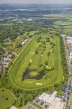 Aerial view, Raffelberg racecourse with golf course inside, Speldorf - Northwest, Mülheim an der