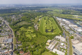 Aerial view, Raffelberg racecourse with golf course inside, Speldorf - Northwest, Mülheim an der