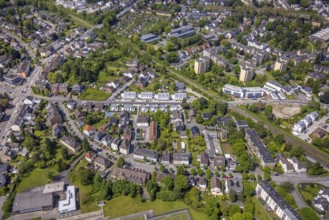 Aerial view, construction site, new building Friedhofstraße, Speldorf, Mülheim an der Ruhr, Ruhr