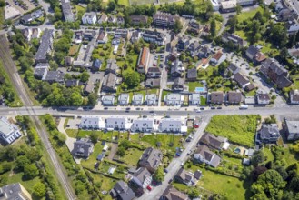 Aerial view, construction site, new building Friedhofstraße, Speldorf, Mülheim an der Ruhr, Ruhr