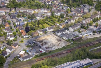 Aerial photo, construction site Heerstraße, Speldorf, Mülheim an der Ruhr, Ruhr area, North