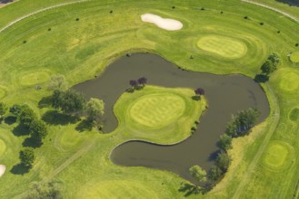 Aerial view, Raffelberg racecourse with golf course inside, Speldorf - Northwest, Mülheim an der