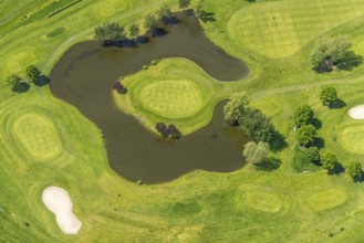 Aerial view, Raffelberg racecourse with golf course inside, Speldorf - Northwest, Mülheim an der