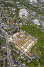 Aerial view, construction site and new building residential area Rudolf-Harbig-Straße, Heißen -