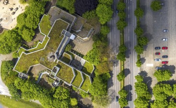 Aerial view, Heinrich-Thöne-Volkshochschule, Broich - Ost, Mülheim an der Ruhr, Ruhr area, North