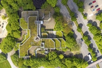 Aerial view, Heinrich-Thöne-Volkshochschule, Broich - Ost, Mülheim an der Ruhr, Ruhr area, North