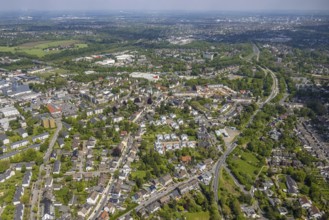 Aerial view, site view, construction site and new construction residential area