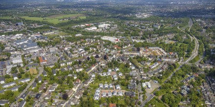 Aerial view, site view, construction site and new construction residential area