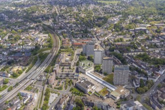 Aerial view, Forum City Mülheim, Hans-Böckler-Platz, Mülheim main station, Altstadt I - Südost,