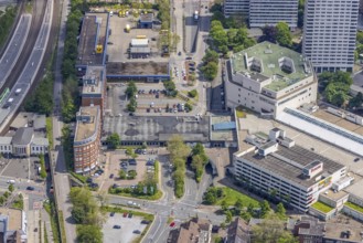 Aerial view, Forum City Mülheim, Hans-Böckler-Platz, Mülheim main station, Altstadt I - Südost,