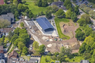 Aerial view, construction site at Sportpark Styrum, Styrum, Mülheim an der Ruhr, Ruhr area, North