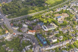 Aerial view, Willy-Brandt-Schule, Städt. Grundschule an der Augustastraße, sports hall