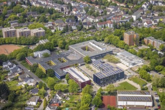 Aerial view, Städt. Gymnasium and Städt. Realschule Broich, Broich - Ost, Mülheim an der Ruhr, Ruhr