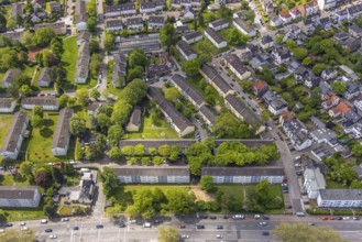 Aerial view, residential area Straßburger Allee, Saargemünder Straße, Saarn, Mülheim an der Ruhr,